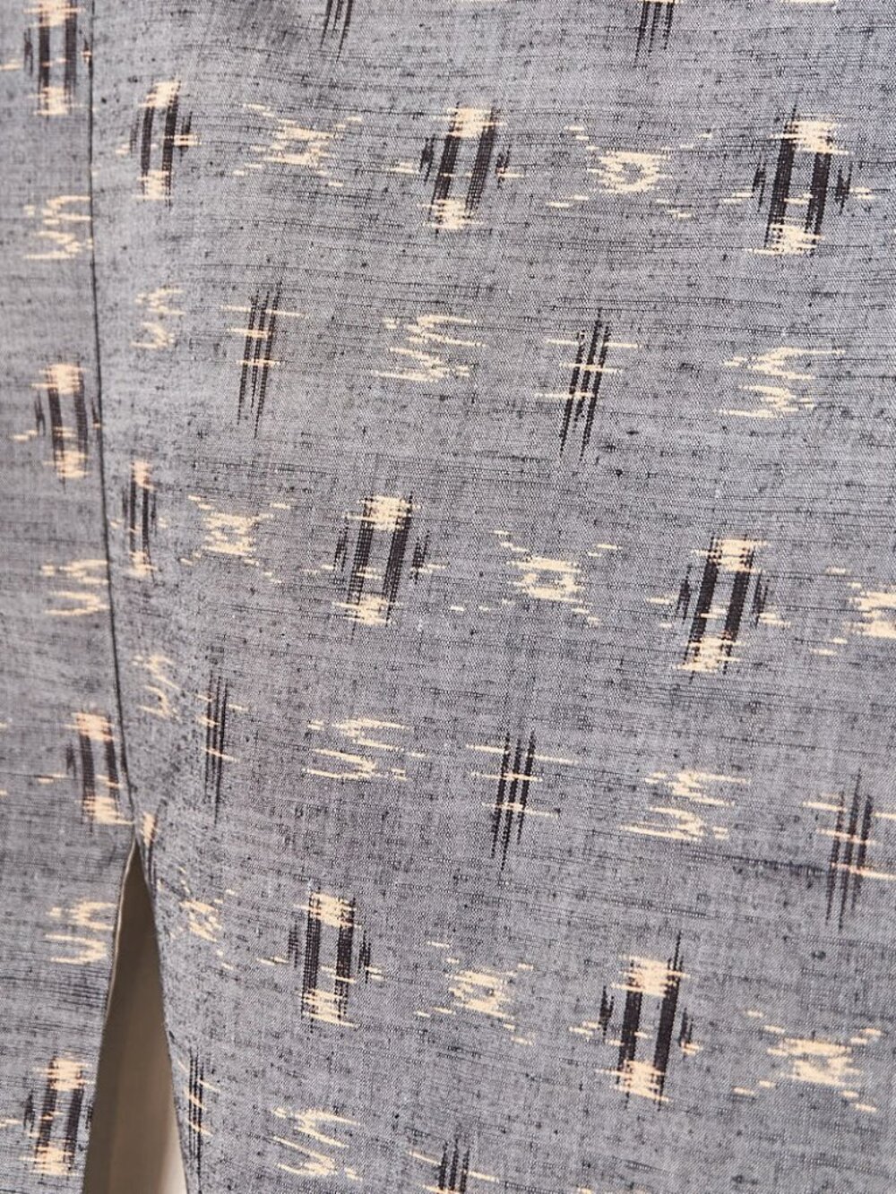 1950s Slate Blue Silk Geometric Pattern Kimono Robe
